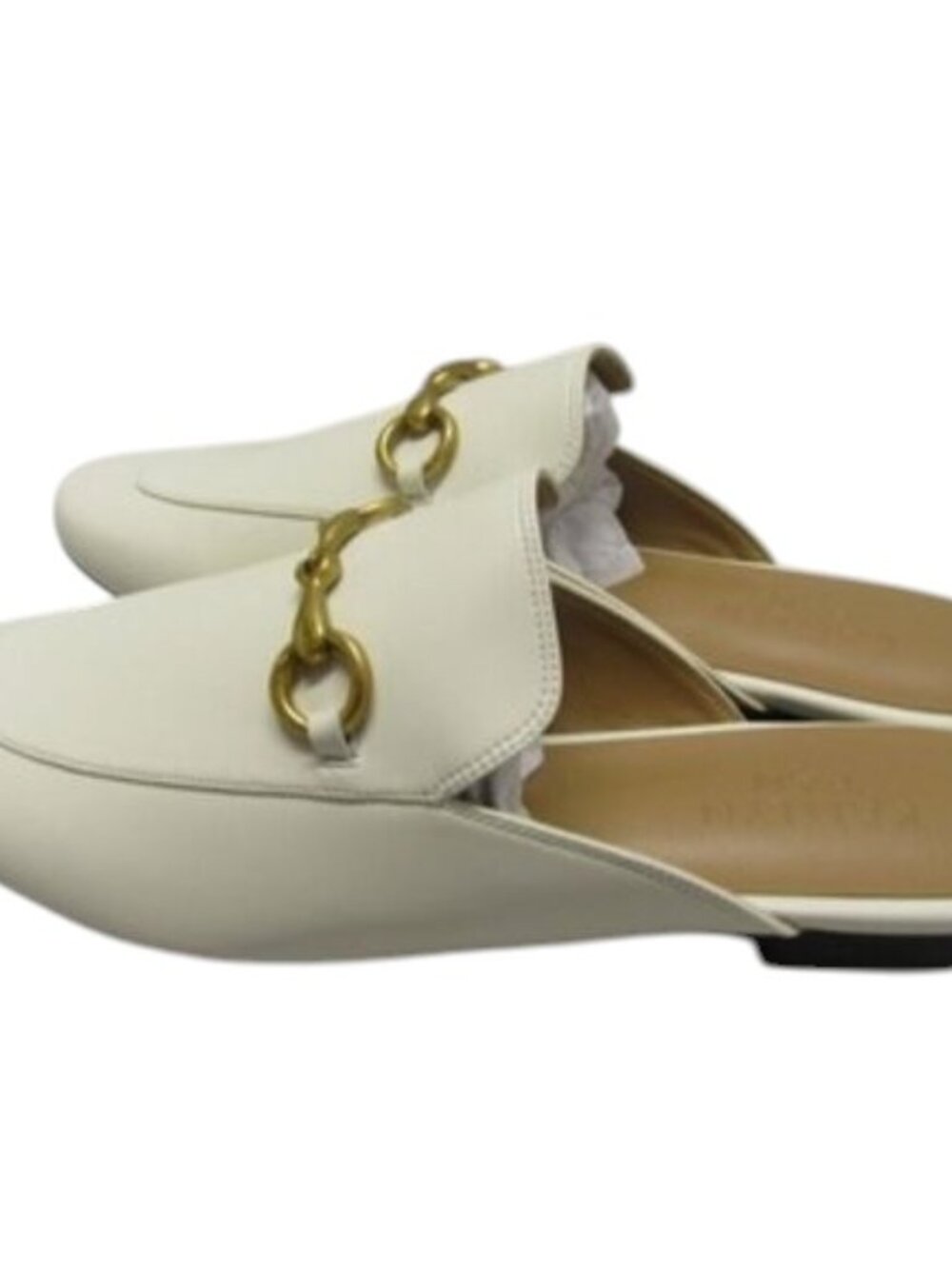 NEW KAITLYN PAN Aaliyah Buckled Slip-On Mules – White – Women’s Size 6.5 US